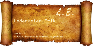 Ledermeier Erik névjegykártya